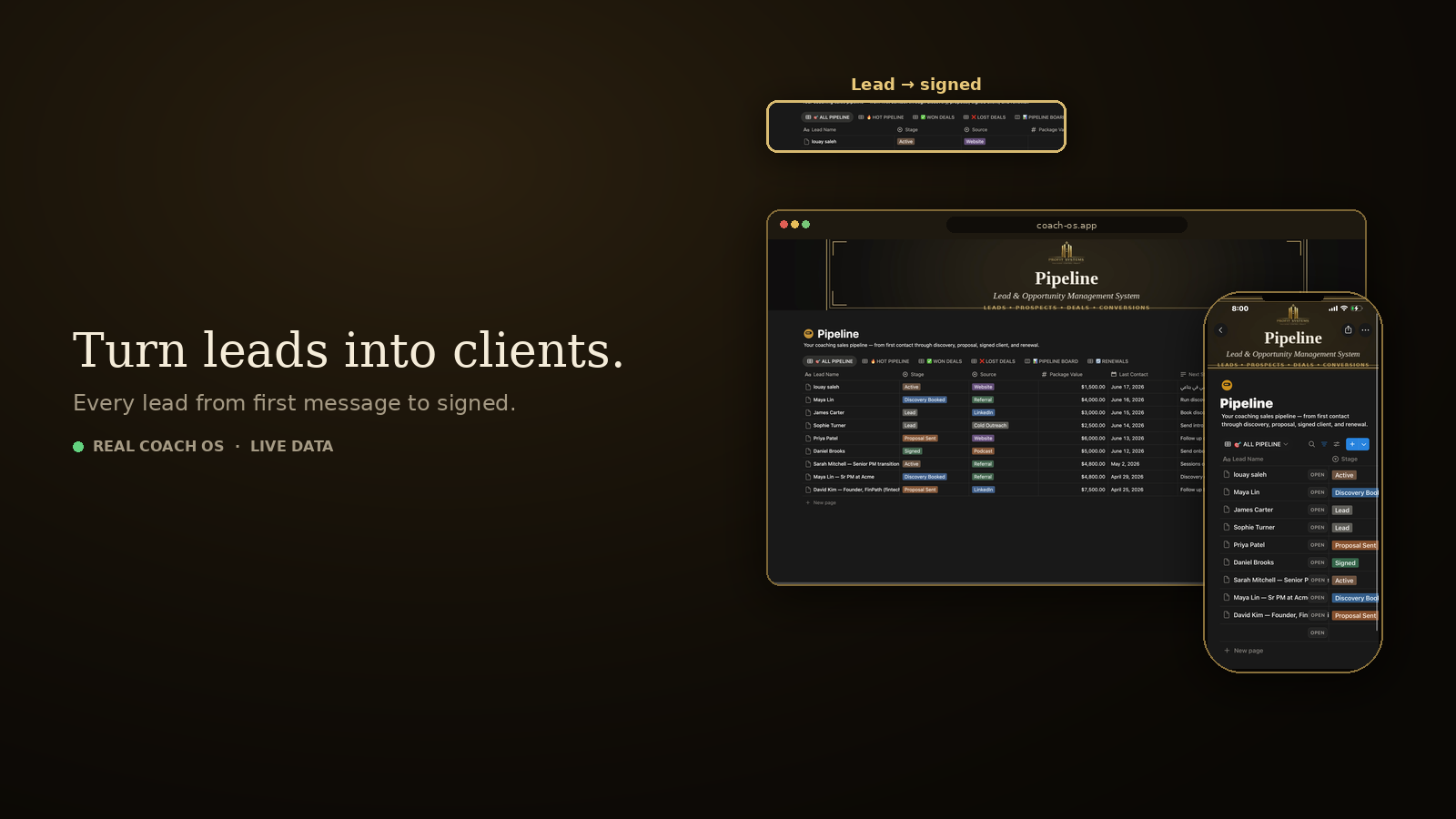 Turn leads into clients