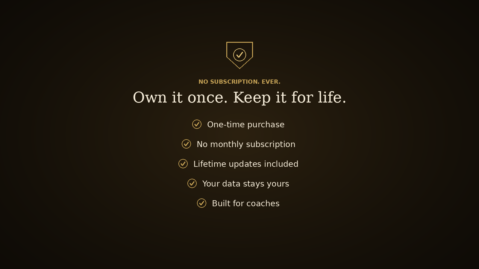 Own it once. Keep it for life.