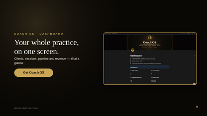 Coach OS Dashboard - your daily command center