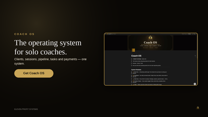 Coach OS Overview - the whole system at a glance