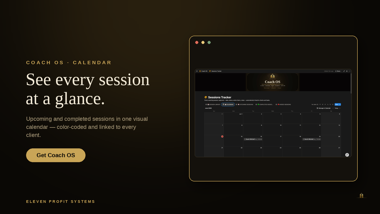 Coach OS Smart Session Calendar