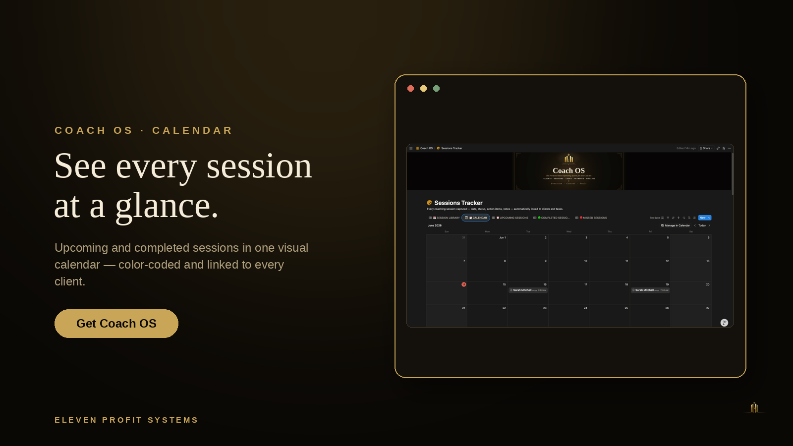 Coach OS Smart Session Calendar