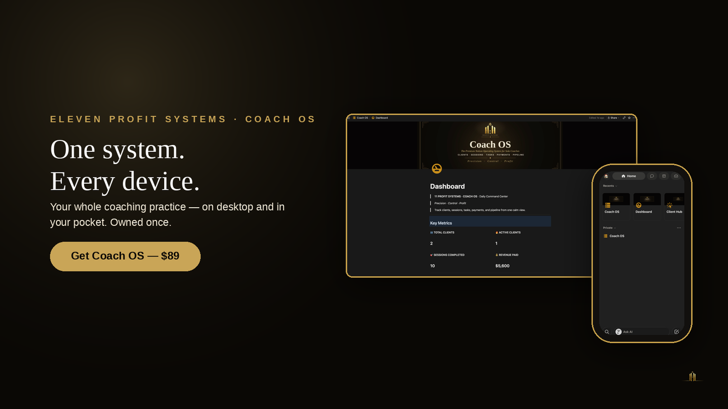Coach OS shown on laptop and phone